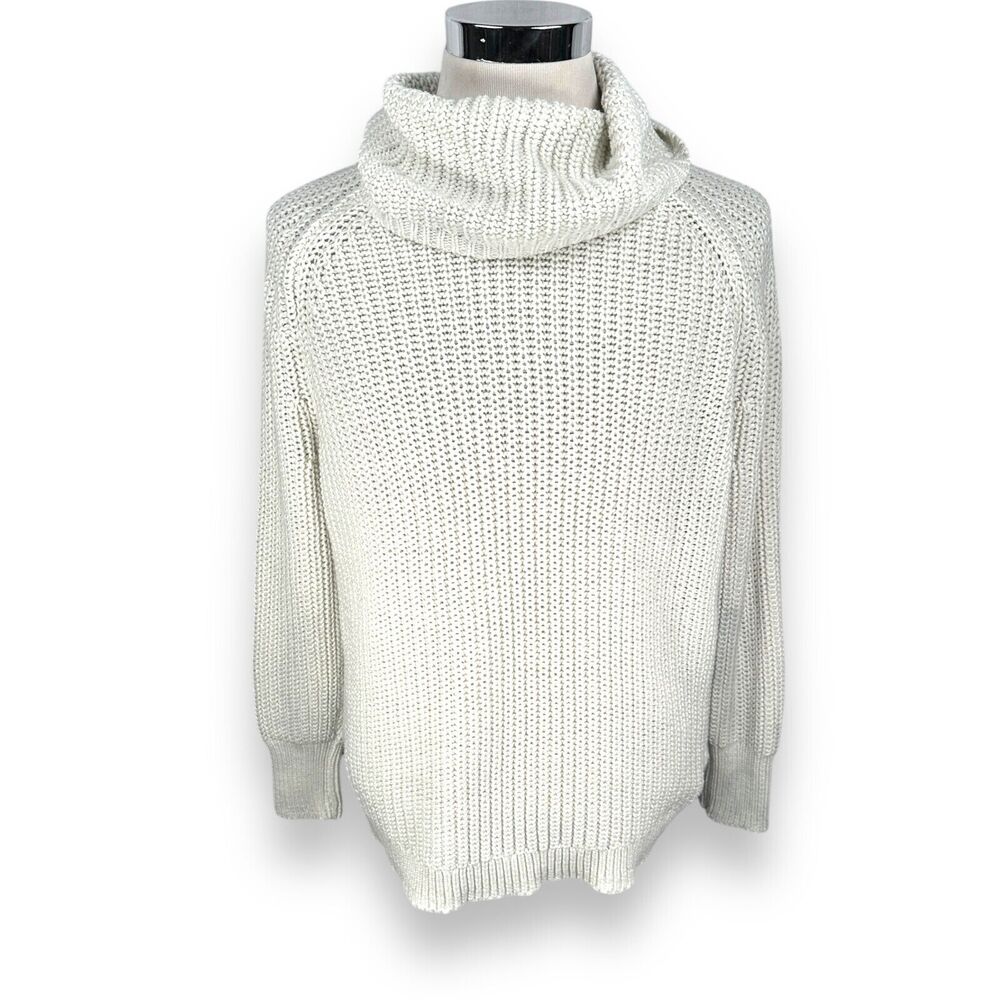 Haven Well Within Chunky Knitted Sweater Women’s‎ Large White Funnel Neck Cotton